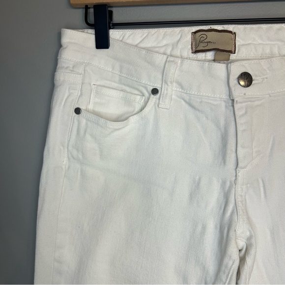Paige Canyon Flare Low Rise White Denim Jeans, Size 28 - Picture 3 of 11
